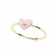 ANILLO CUORE PLATA DORADA TALLA 12 ROSA