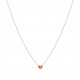COLLAR CUORE PLATA RODIADA ROJO