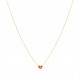 COLLAR CUORE PLATA DORADA ROJO