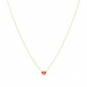 COLLAR CUORE PLATA DORADA ROJO