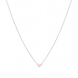 COLLAR CUORE PLATA RODIADA ROSA