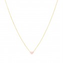 COLLAR CUORE PLATA DORADA ROSA