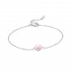 PULSERA CUORE PLATA RODIADA ROSA