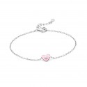 PULSERA CUORE PLATA RODIADA ROSA