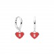 PENDIENTES CUORE PLATA RODIADA ROJO