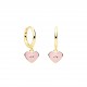 PENDIENTES CUORE PLATA DORADA ROSA